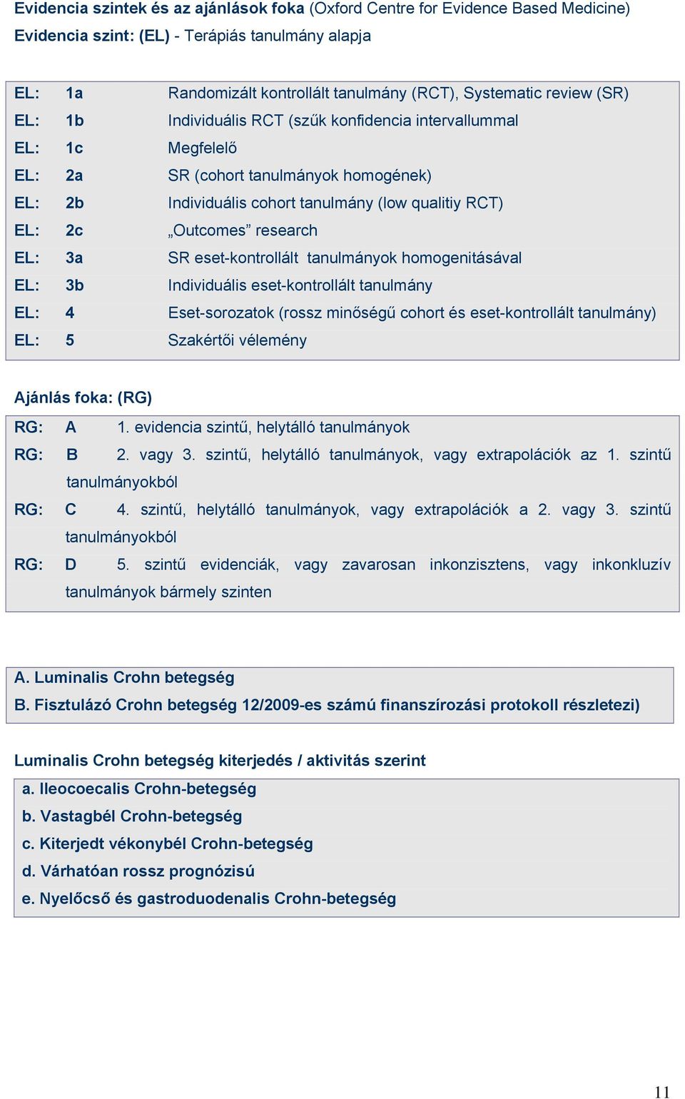 research EL: 3a SR eset-kontrollált tanulmányok homogenitásával EL: 3b Individuális eset-kontrollált tanulmány EL: 4 Eset-sorozatok (rossz minőségű cohort és eset-kontrollált tanulmány) EL: 5