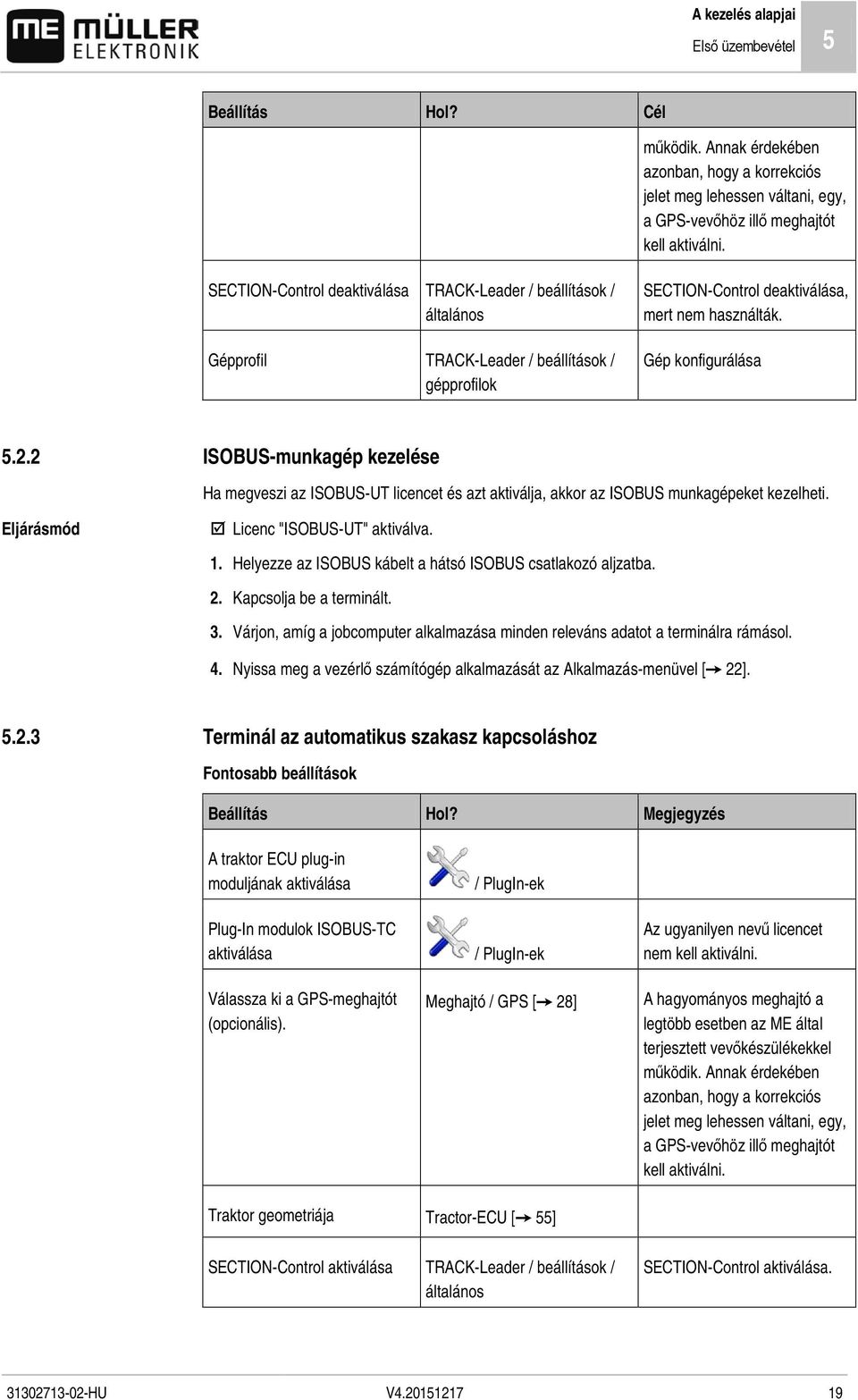 2 ISOBUS-munkagép kezelése Ha megveszi az ISOBUS-UT licencet és azt aktiválja, akkor az ISOBUS munkagépeket kezelheti. Licenc "ISOBUS-UT" aktiválva. 1.