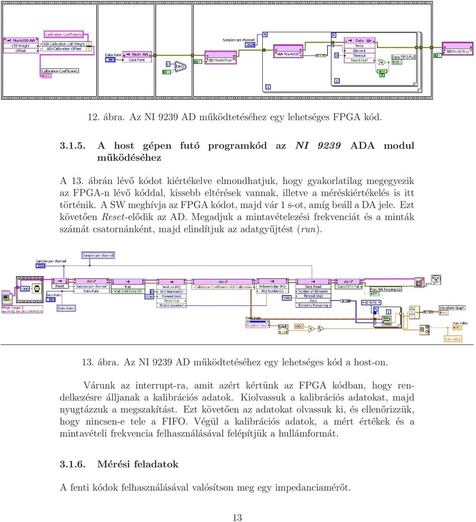 A SW meghívja az FPGA kódot, majd vár 1 s-ot, amíg beáll a DA jele. Ezt követően Reset-elődik az AD.