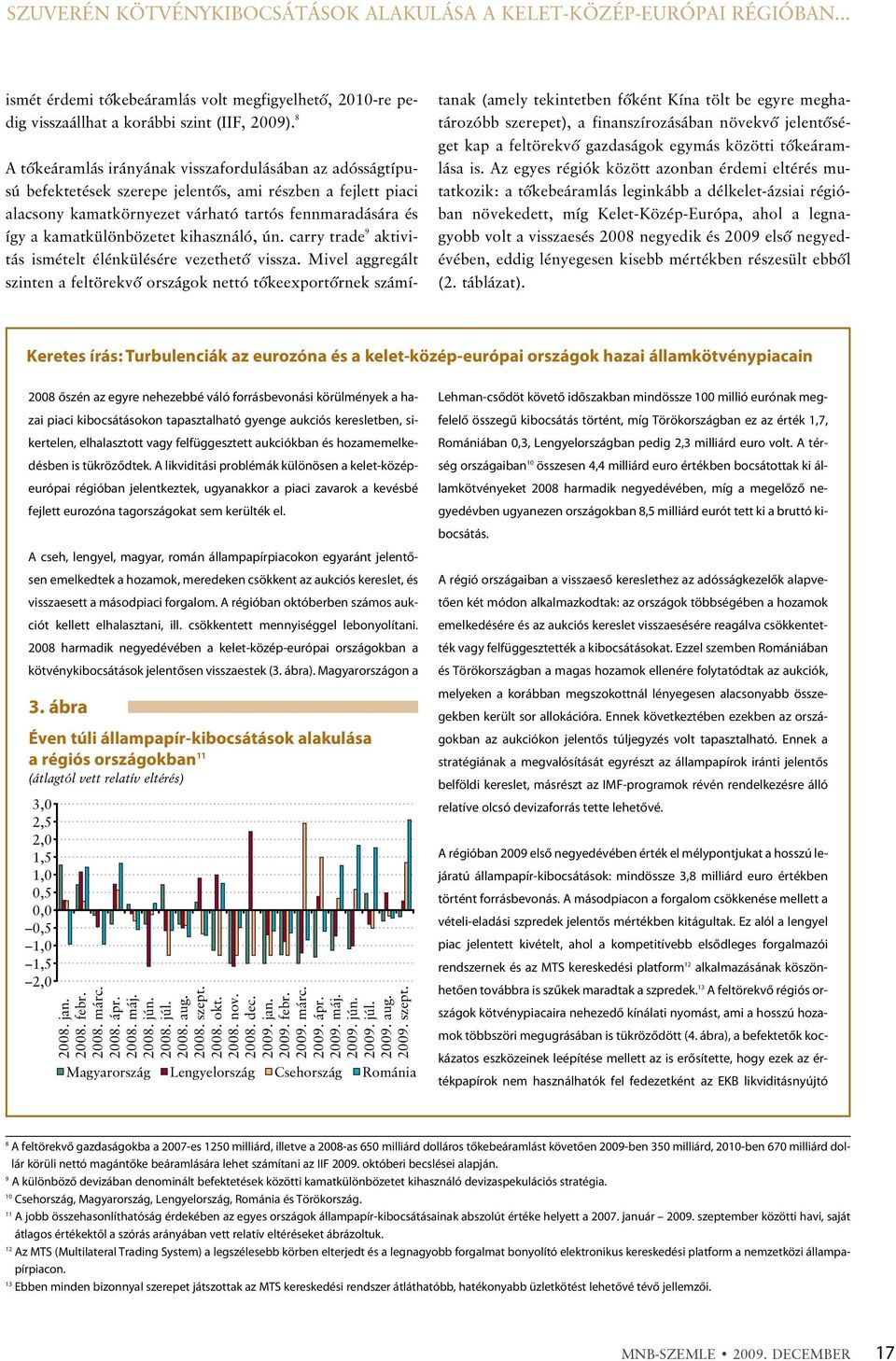 kamatkülönbözetet kihasználó, ún. carry trade 9 aktivitás ismételt élénkülésére vezethetõ vissza.
