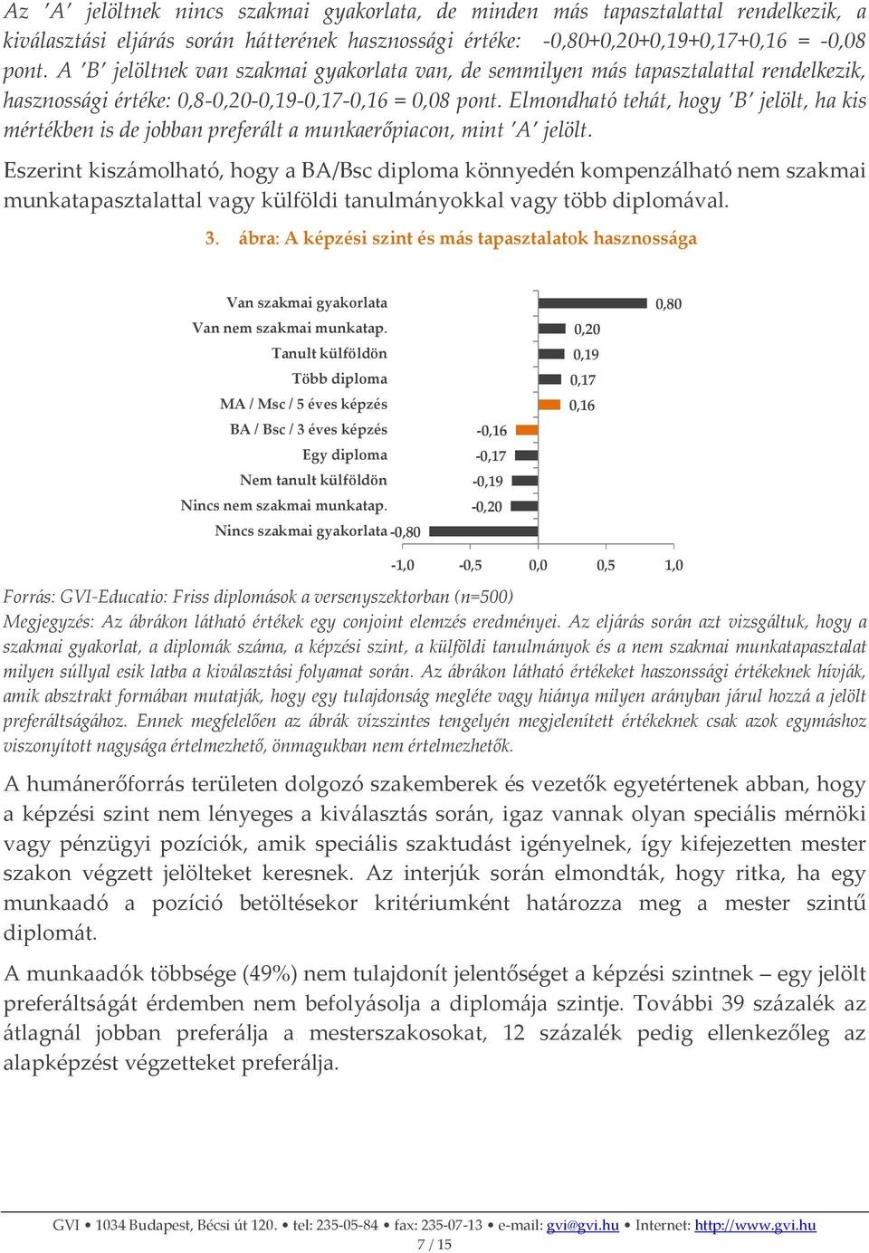 Elmondható tehát, hogy B jelölt, ha kis mértékben is de jobban preferált a munkaerőpiacon, mint A jelölt.