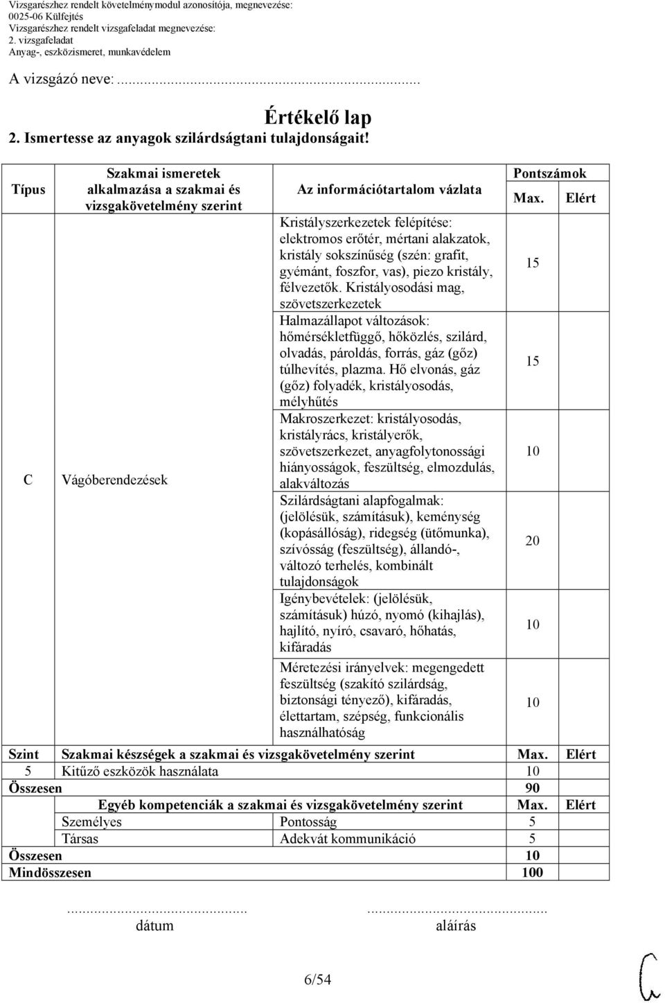 kristály sokszínűség (szén: grafit, gyémánt, foszfor, vas), piezo kristály, félvezetők.