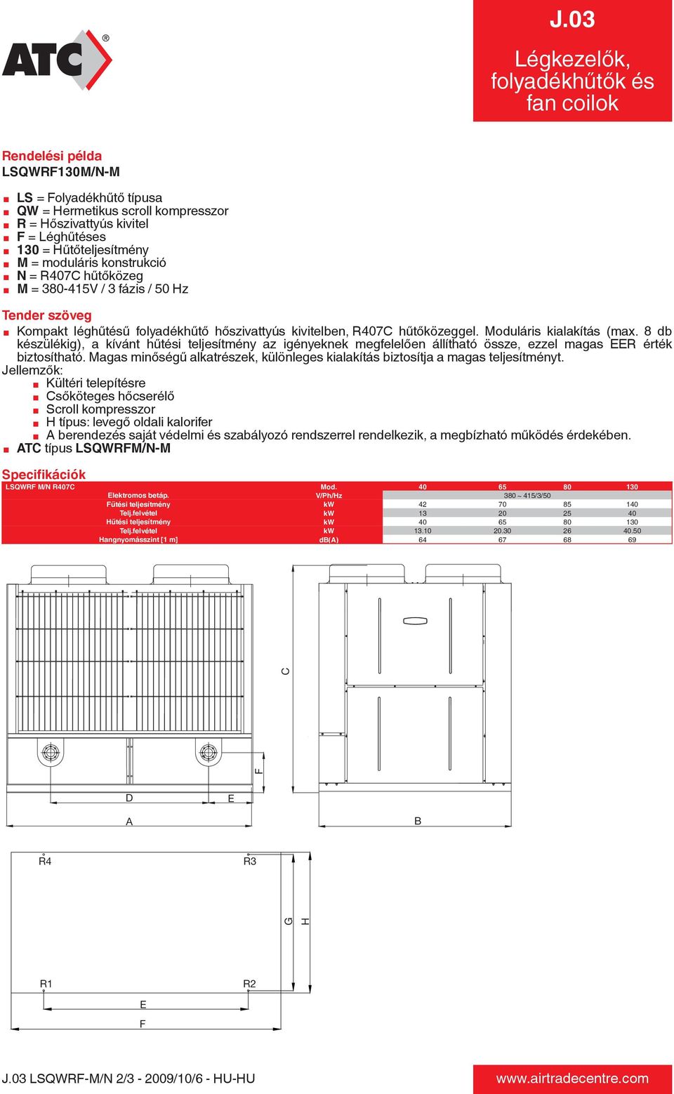 8 db készülékig), a kívánt hűtési teljesítmény az igényeknek megfelelően állítható össze, ezzel magas EER érték biztosítható.