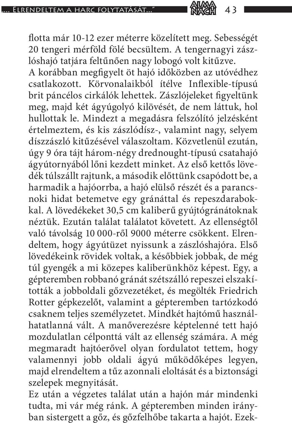 Körvonalaikból ítélve Inflexible-típusú brit páncélos cirkálók lehettek. Zászlójeleket figyeltünk meg, majd két ágyúgolyó kilövését, de nem láttuk, hol hullottak le.