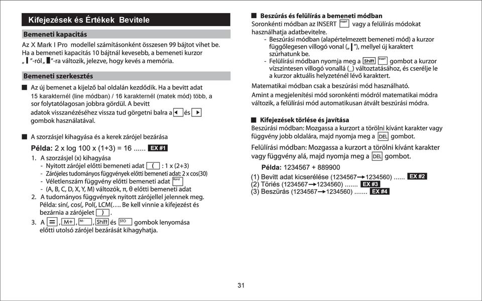 karakternél (line módban) /