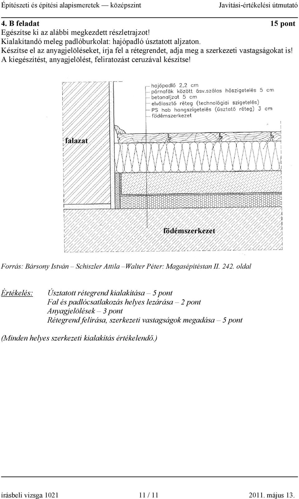 falazat födémszerkezet Forrás: Bársony István Schiszler Attila Walter Péter: Magasépítéstan II. 242.