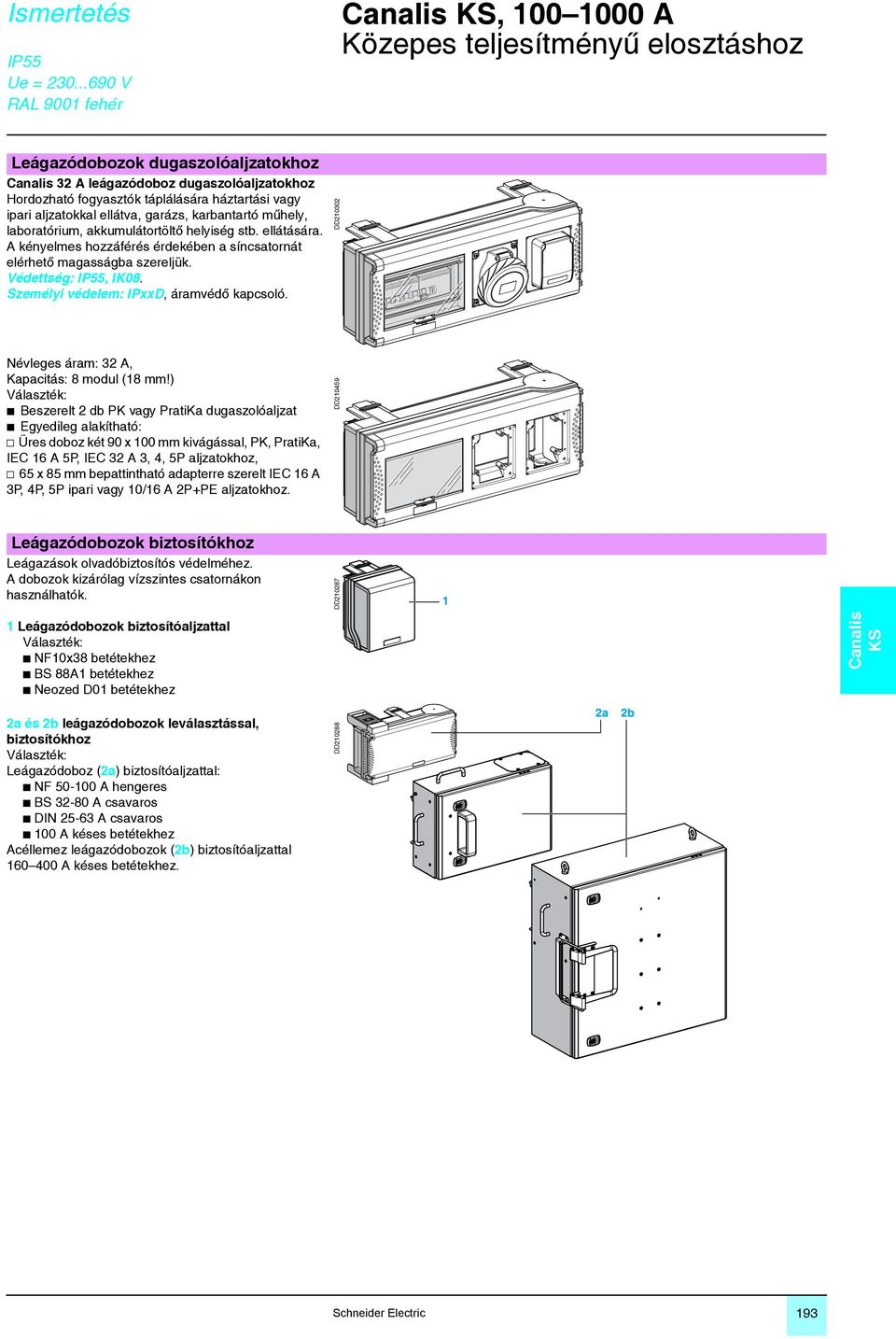 DD210302 Névleges áram: 32 A, Kapacitás: 8 modul (18 mm!