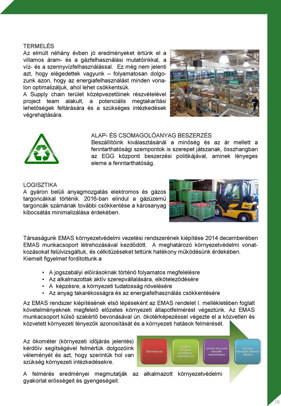 A Supply chain terület középvezetőinek részvételével project team alakult, a potenciális megtakarítási lehetőségek feltárására és a szükséges intézkedések végrehajtására.
