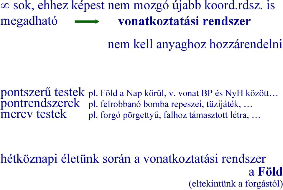 Föld a Nap köül, v. vonat BP és NyH között pontendszeek pl.