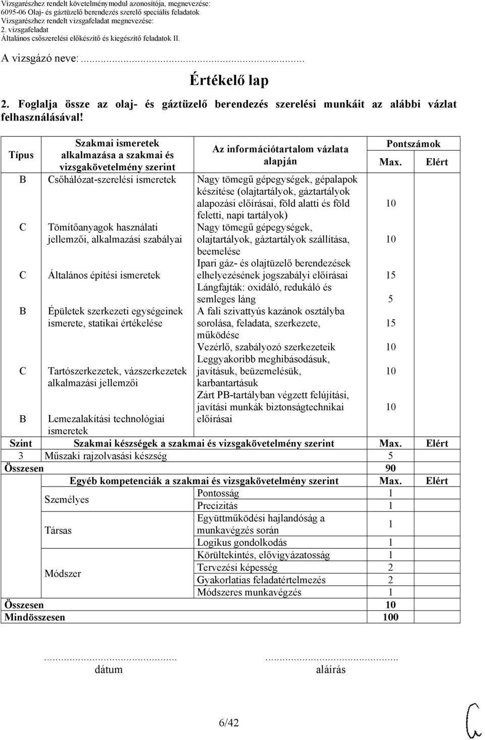 Tömítőanyagok használati jellemzői, alkalmazási szabályai Általános építési ismeretek Épületek szerkezeti egységeinek ismerete, statikai értékelése Tartószerkezetek, vázszerkezetek alkalmazási