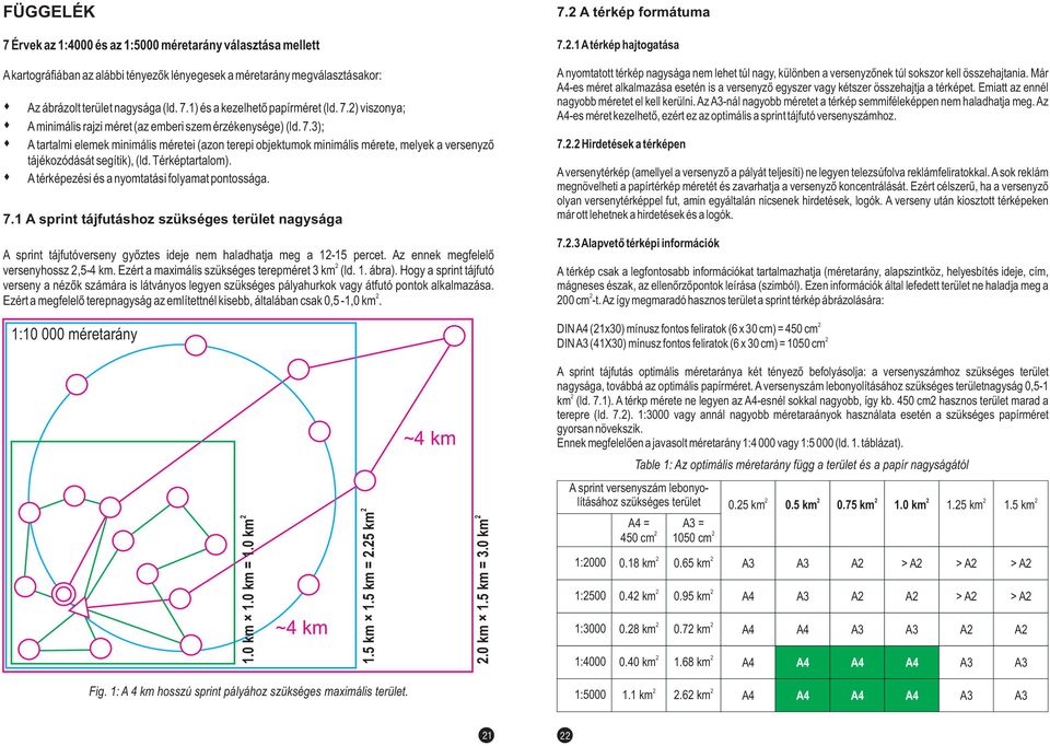 3); A tartalmi elemek minimális méretei (azon terepi objektumok minimális mérete, melyek a versenyzõ tájékozódását segítik), (ld. Térképtartalom). Atérképezési és a nyomtatási folyamat pontossága. 7.