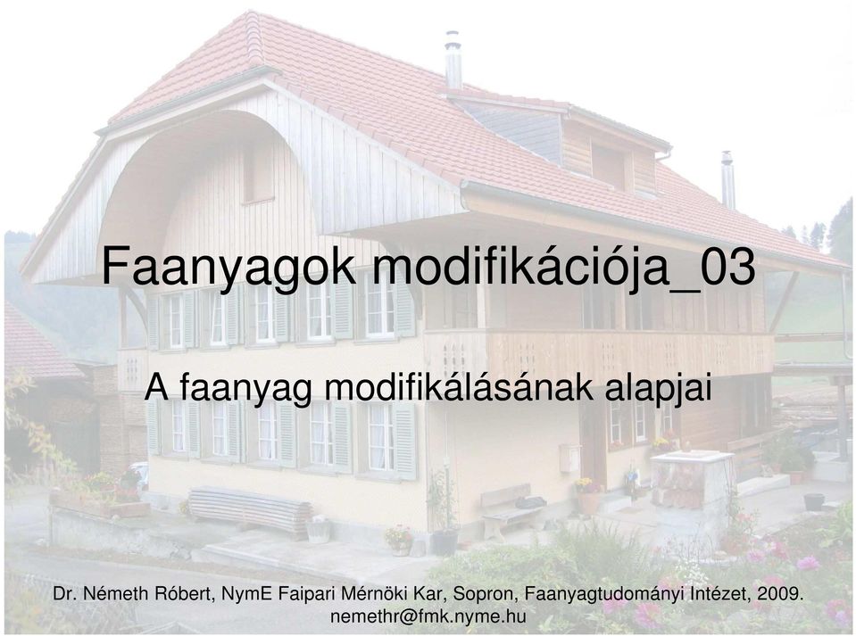 Németh Róbert, NymE Faipari Mérnöki Kar,