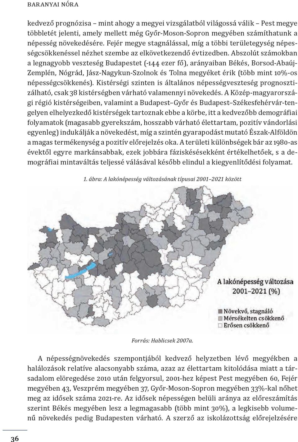 Abszolút számokban a legnagyobb veszteség Budapestet (-144 ezer fő), arányaiban Békés, Borsod-Abaúj- Zemplén, Nógrád, Jász-Nagykun-Szolnok és Tolna megyéket érik (több mint 10%-os népességcsökkenés).