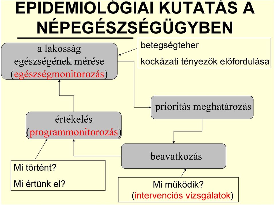 előfordulása értékelés (programmonitorozás) Mi történt?