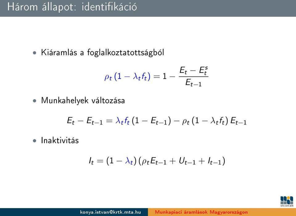 t ) = 1 E t E s t E t 1 Inaktivitás E t E t 1 = λ t f t