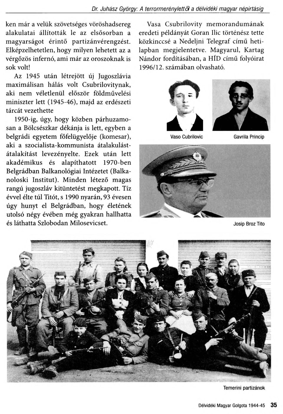 Az 1945 után létrejött új Jugoszlávia maximálisan hálás volt Csubrilovitynak, aki nem véletlenül először földművelési miniszter lett (1945-46), majd az erdészeti tárcát vezethette 1950-ig, úgy, hogy