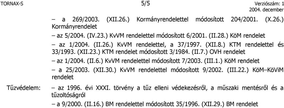 (II.6.) KvVM rendelettel módosított 7/2003. (III.1.) KöM rendelet a 25/2003. (XII.30.) KvVM rendelettel módosított 9/2002. (III.22.