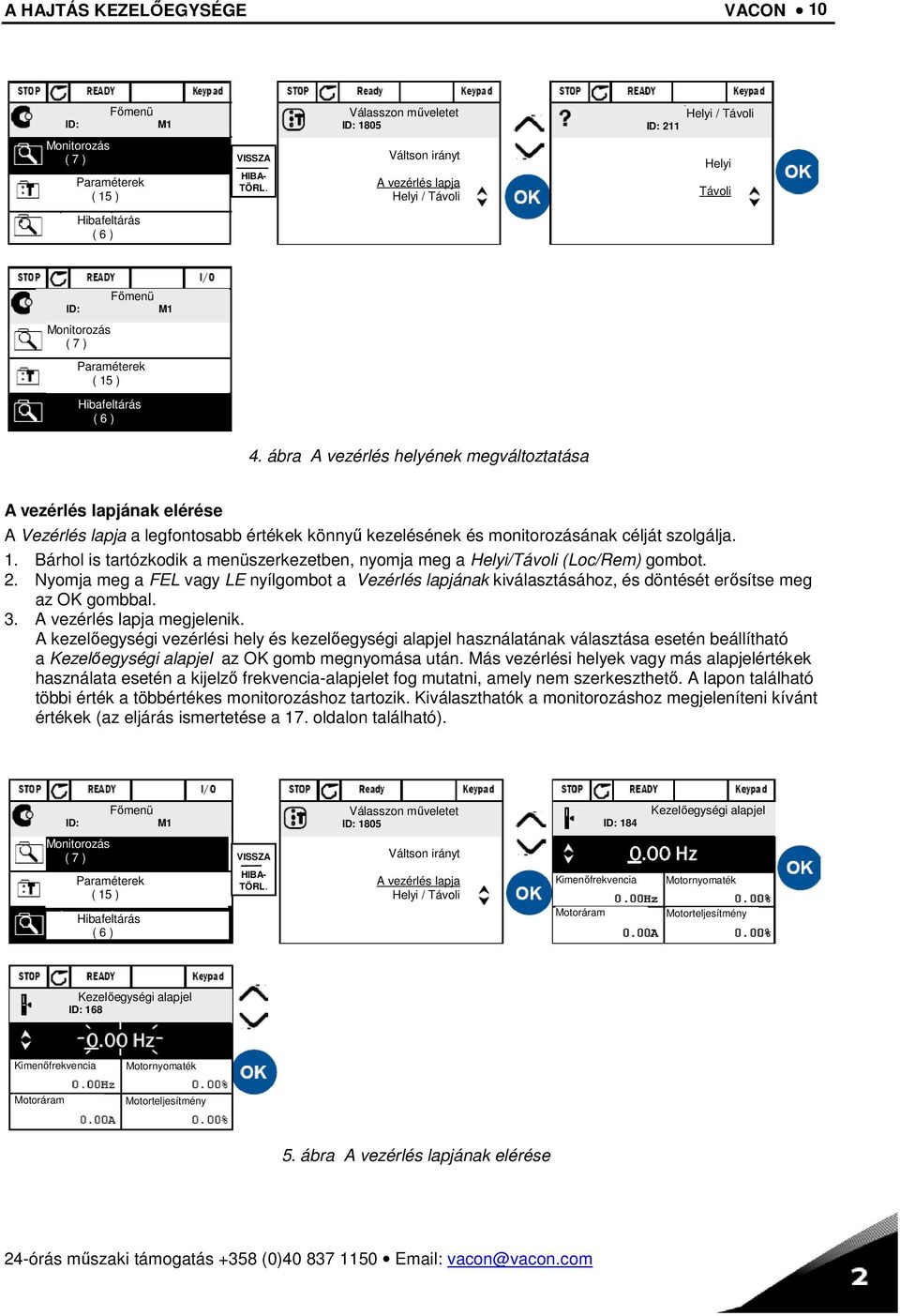 ábra A vezérlés helyének megváltoztatása A vezérlés lapjának elérése A Vezérlés lapja a legfontosabb értékek könnyű kezelésének és monitorozásának célját szolgálja. 1.