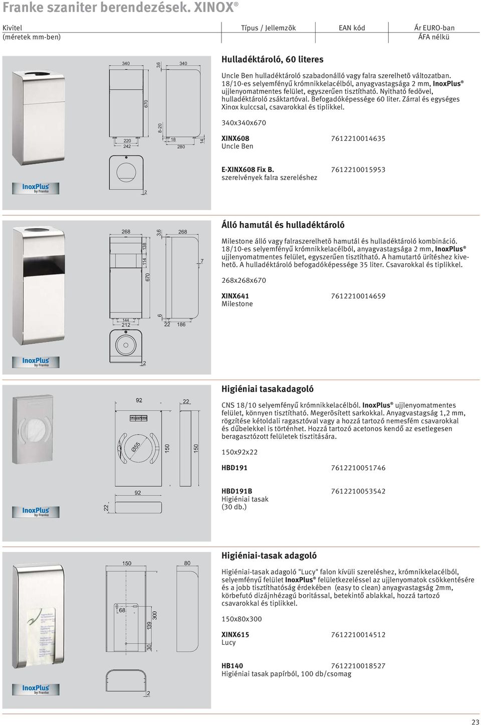 Zárral és egységes Xinox kulccsal, csavarokkal és tiplikkel. 0 4 8-0 18 80 14 340x340x670 XINX608 76110014635 711, Uncle Ben E-XINX608 Fix B.