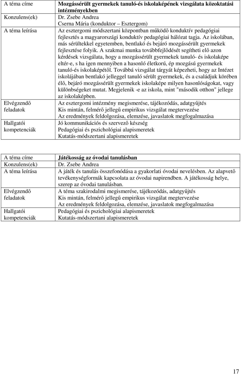 Az iskolában, más sérültekkel egyetemben, bentlakó és bejáró mozgássérült gyermekek fejlesztése folyik.