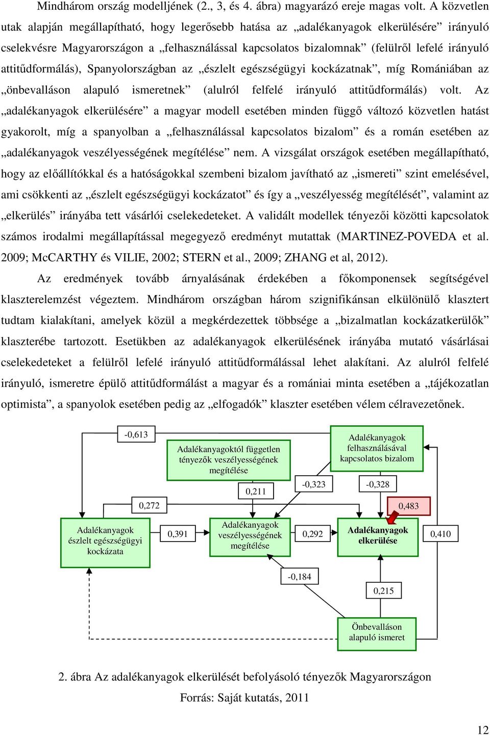 attitűdformálás), Spanyolországban az észlelt egészségügyi kockázatnak, míg Romániában az önbevalláson alapuló ismeretnek (alulról felfelé irányuló attitűdformálás) volt.