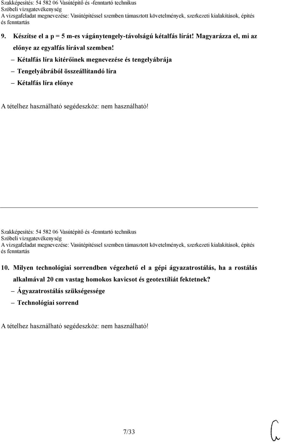 54 582 06 Vasútépítő és -fenntartó technikus 10.