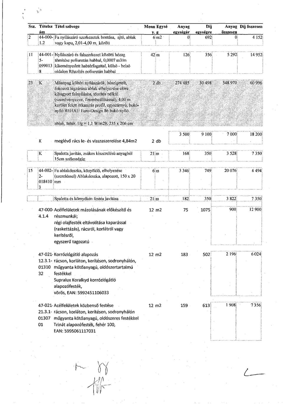 belső 8 oldalon Rögzítés poliuretán habbal 23 K Műanyag kültéri nyílászárók, hőszigetelt, 2 db 274 485 30 498 548 970 60 996 fokozott légzárású ablak elhelyezése előre kihagyott falnyílásba, tömítés