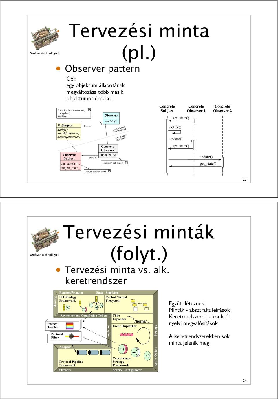 Schmidt megváltozása több másik objektumot Structure érdekel of the Observer Pattern the subject (pl.) bilt University 8 Vanderbilt University tterns Douglas C.