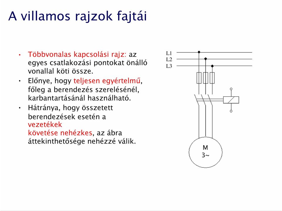 Előnye, hogy teljesen egyértelmű, főleg a berendezés szerelésénél, karbantartásánál