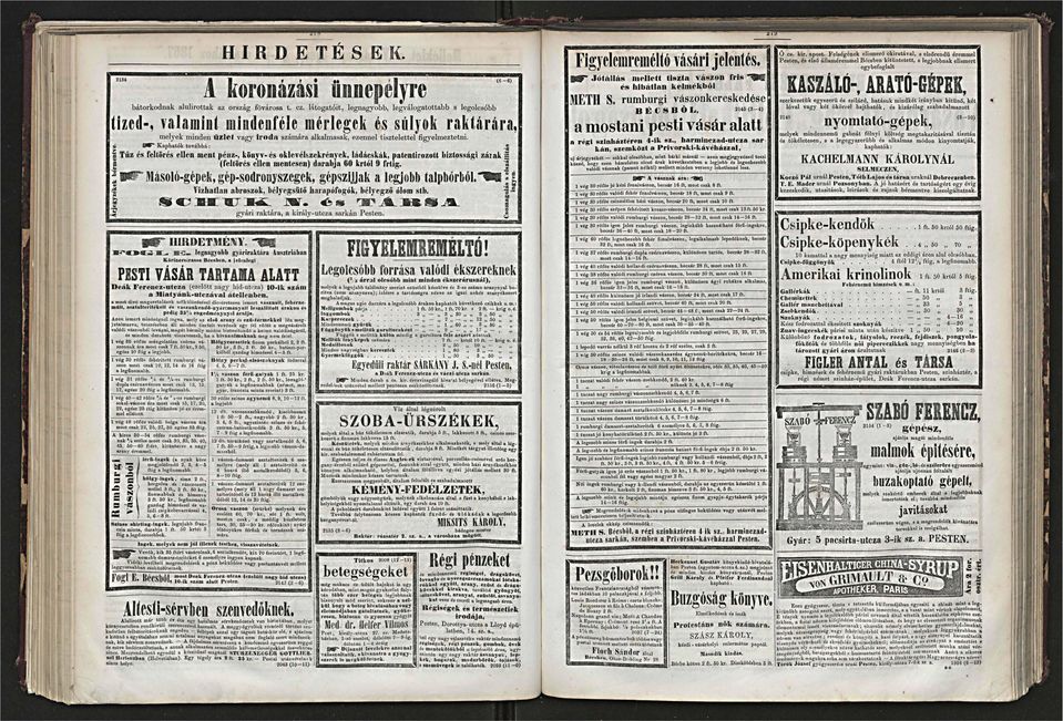 figyelmeztetni Kphtók továbbá: * c Tűz és feltörés ellen ment pénz-, könyv-és oklevélszekrények, ládácskák, ptentir ózott biztossági záik ~ i (feltörés ellen mentesen) drbj 60 krtól 9 frtig *2