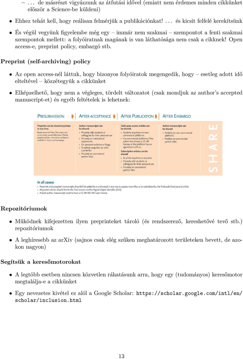 Open access-e, preprint policy, embargó stb.