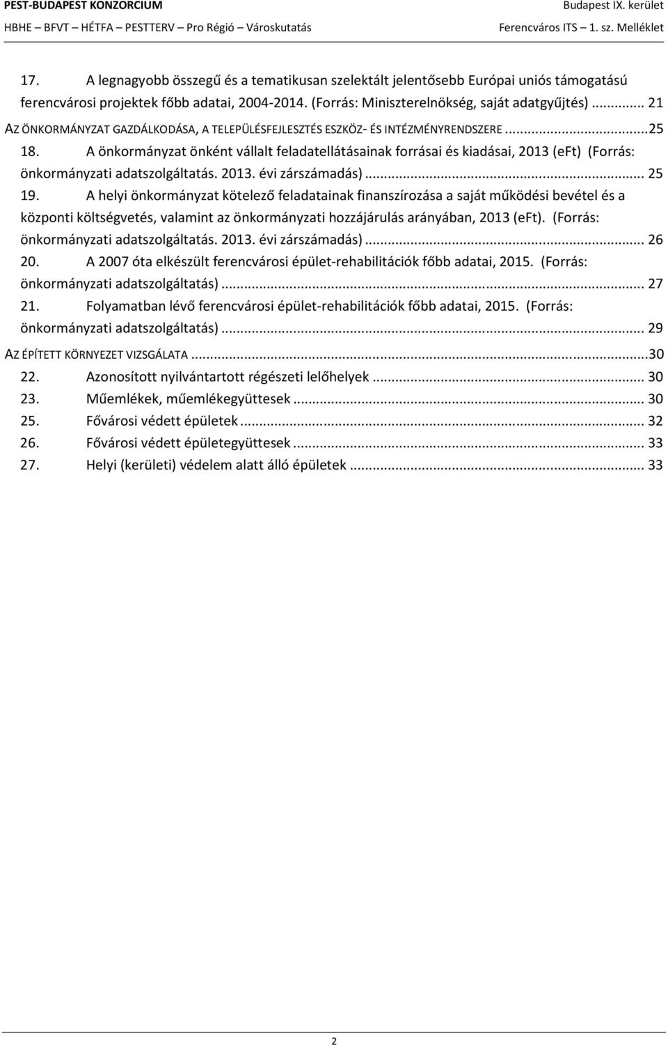 A önkormányzat önként vállalt feladatellátásainak forrásai és kiadásai, 2013 (eft) (Forrás: önkormányzati adatszolgáltatás. 2013. évi zárszámadás)... 25 19.