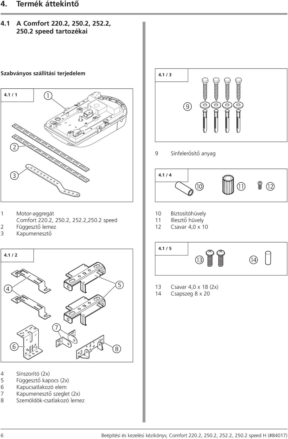 2 speed 2 Függesztő lemez 3 Kapumenesztő 10 Biztosítóhüvely 11 Illesztő hüvely 12 Csavar 4,0 x 10 4.1 / 2 4.1 / 5!#!