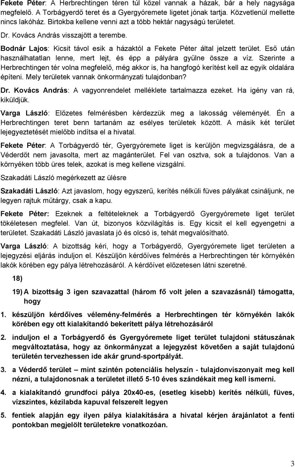 Eső után használhatatlan lenne, mert lejt, és épp a pályára gyűlne össze a víz. Szerinte a Herbrechtingen tér volna megfelelő, még akkor is, ha hangfogó kerítést kell az egyik oldalára építeni.