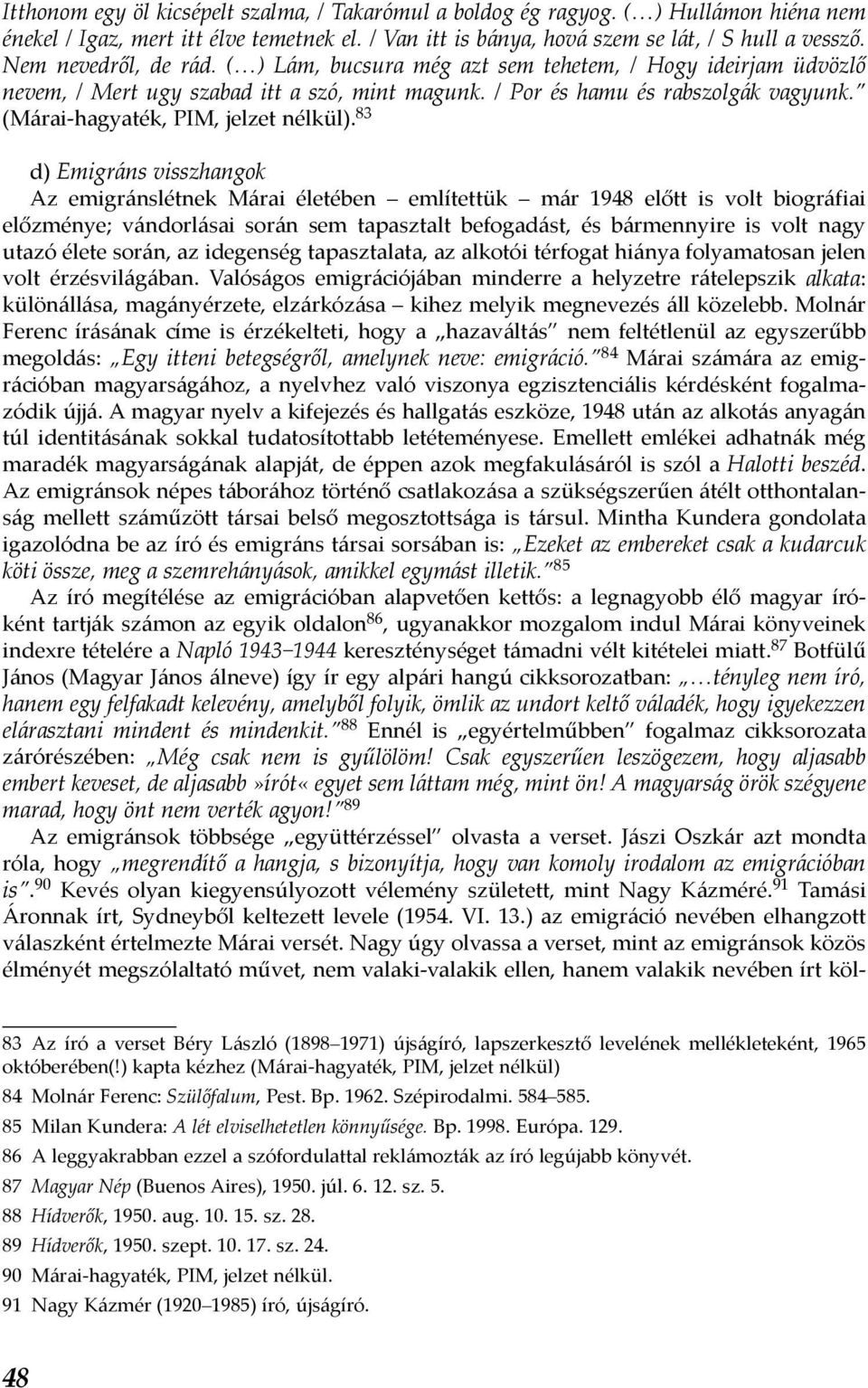 (Márai-hagyaték, PIM, jelzet nélkül).