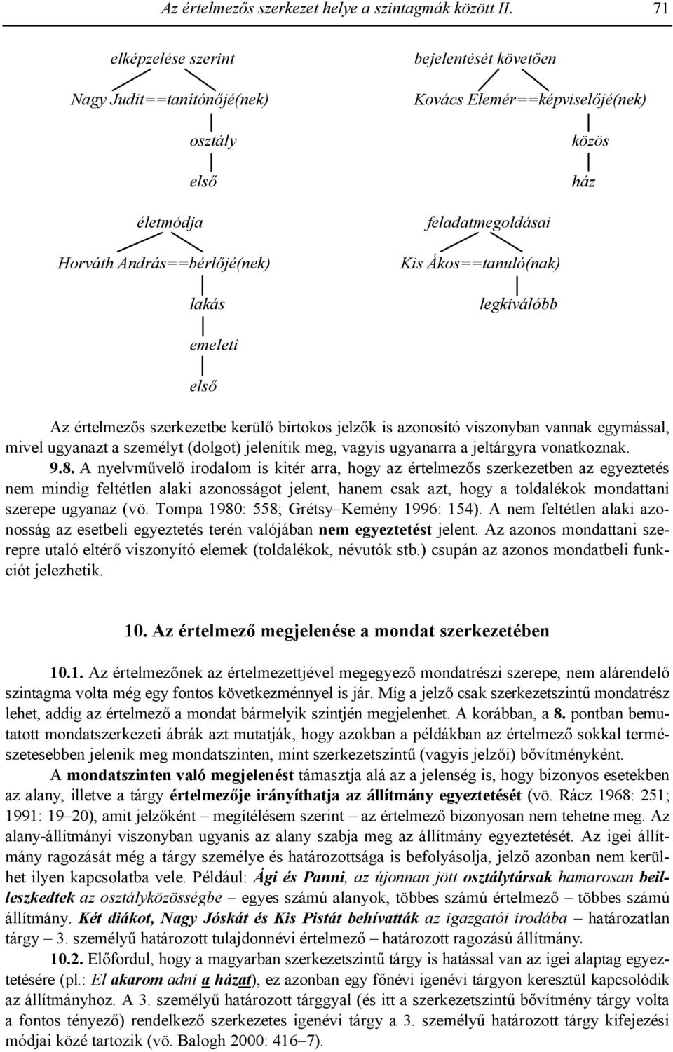 Ákos==tanuló(nak) legkiválóbb emeleti els( Az értelmezs szerkezetbe kerül birtokos jelzk is azonosító viszonyban vannak egymással, mivel ugyanazt a személyt (dolgot) jelenítik meg, vagyis ugyanarra a