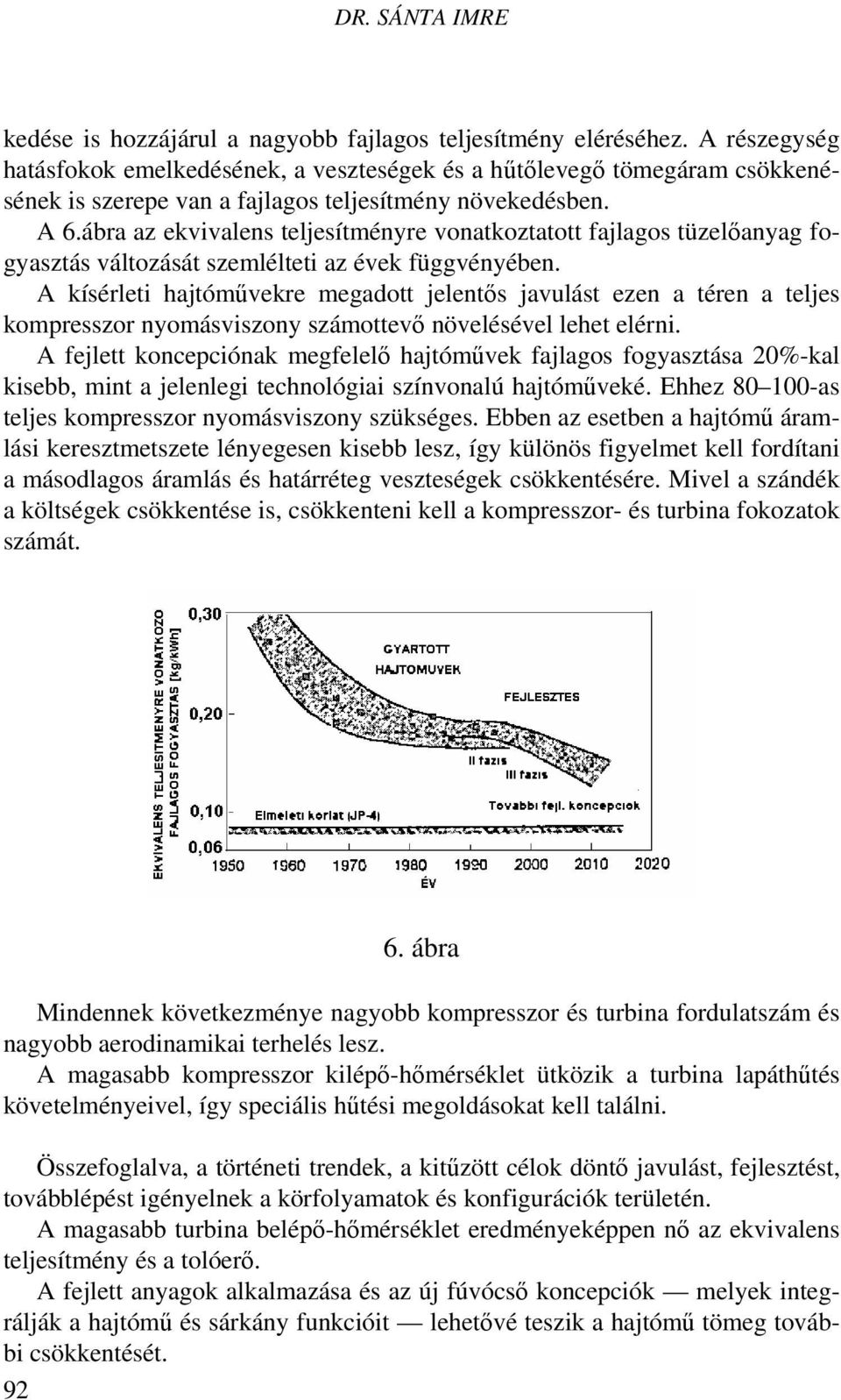 ábra az ekvivalens teljesítményre vonatkoztatott fajlagos tüzelőanyag fogyasztás változását szemlélteti az évek függvényében.
