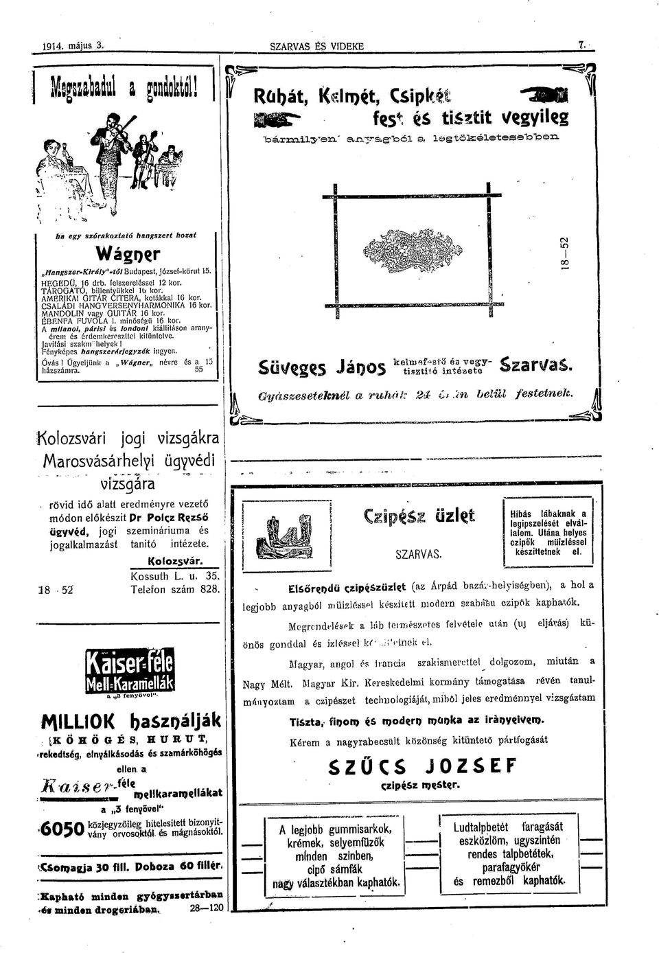kállításon aranyérem és érdemkereszttel ktüntetve. Javítás szakm r: helyek! Fényképes hangszerárjegyzék ngyen. Óvás 1 Ügyeljünk a Wagner,, névre és a 13 házszámra.
