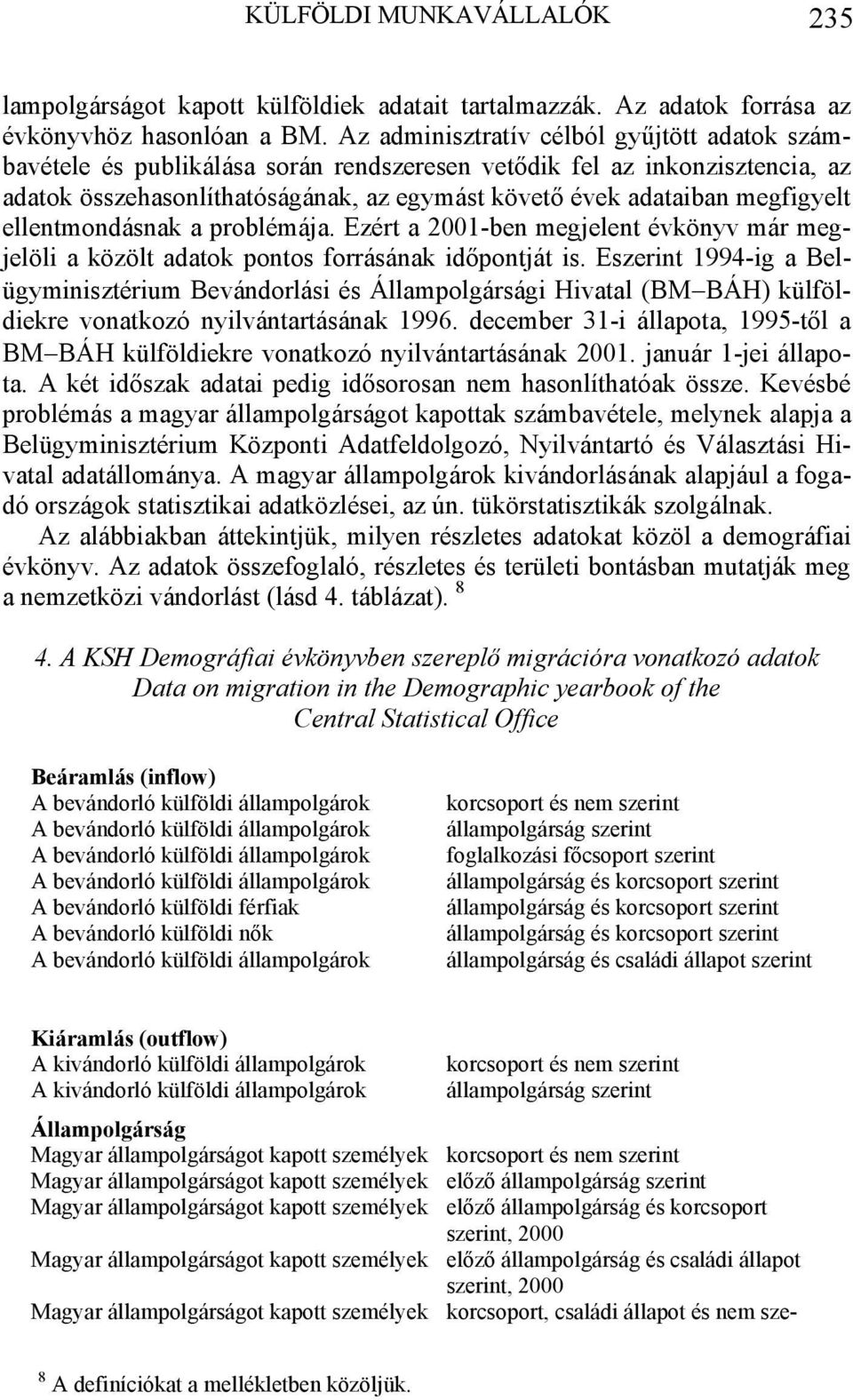 ellentmondásnak a problémája. Ezért a 2001-ben megjelent évkönyv már megjelöli a közölt adatok pontos forrásának időpontját is.