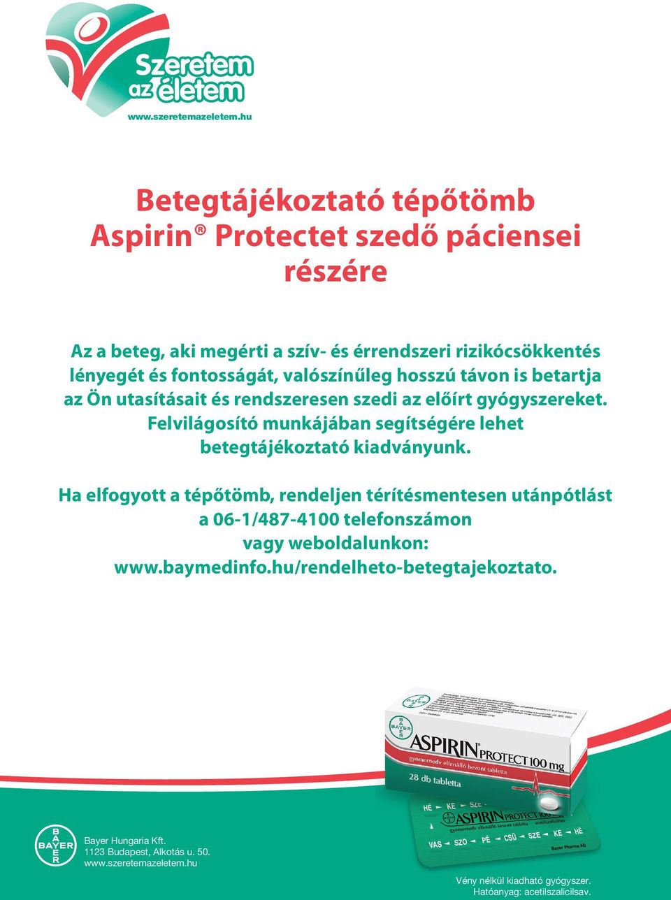 ASPIRIN PROTECT tabletta betegtájékoztató