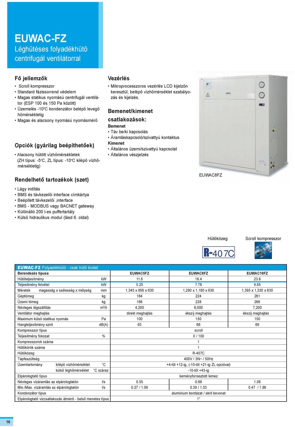 Vezérés Mikroprocesszoros vezérés LCD kijezõn keresztü, beépõ vízhõmérséket szabáyozás és kijezés.