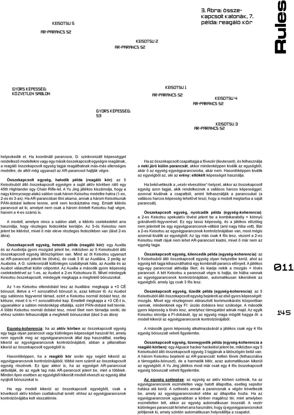 Ha koordinált parancsra, G: szinkronizált képességgel rendelkező modellekre vagy egy másik összekapcsolt egységre reagálnak, a reagáló összekapcsolt egység tagjai reagálhatnak más-más ellenséges
