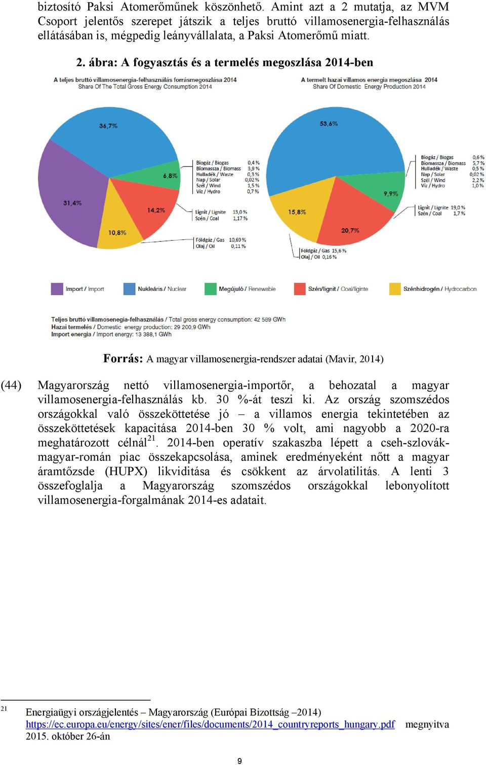 mutatja, az MVM Csoport jelentős szerepet játszik a teljes bruttó villamosenergia-felhasználás ellátásában is, mégpedig leányvállalata, a Paksi Atomerőmű miatt. 2.