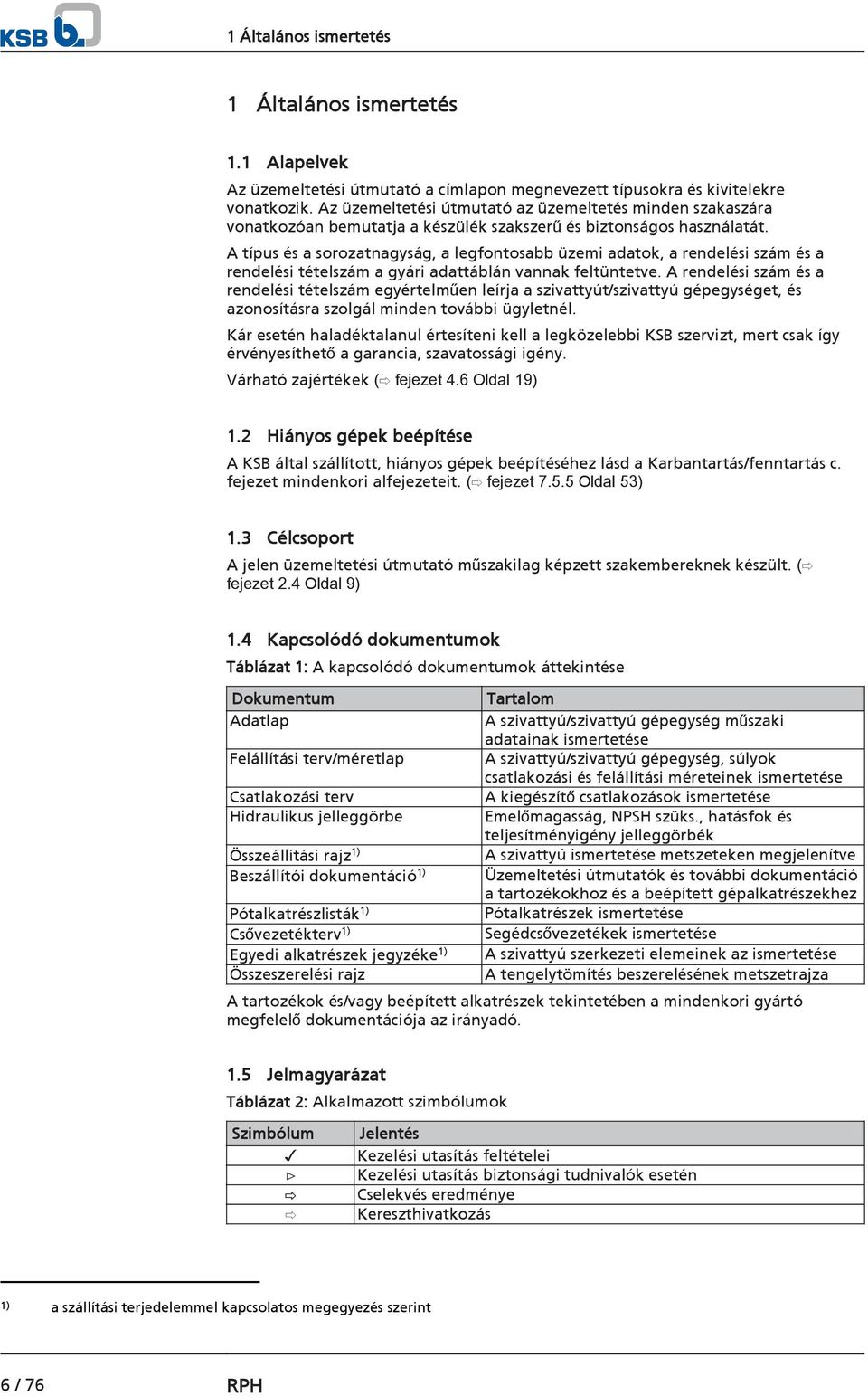 A típus és a sorozatnagyság, a legfontosabb üzemi adatok, a rendelési szám és a rendelési tételszám a gyári adattáblán vannak feltüntetve.