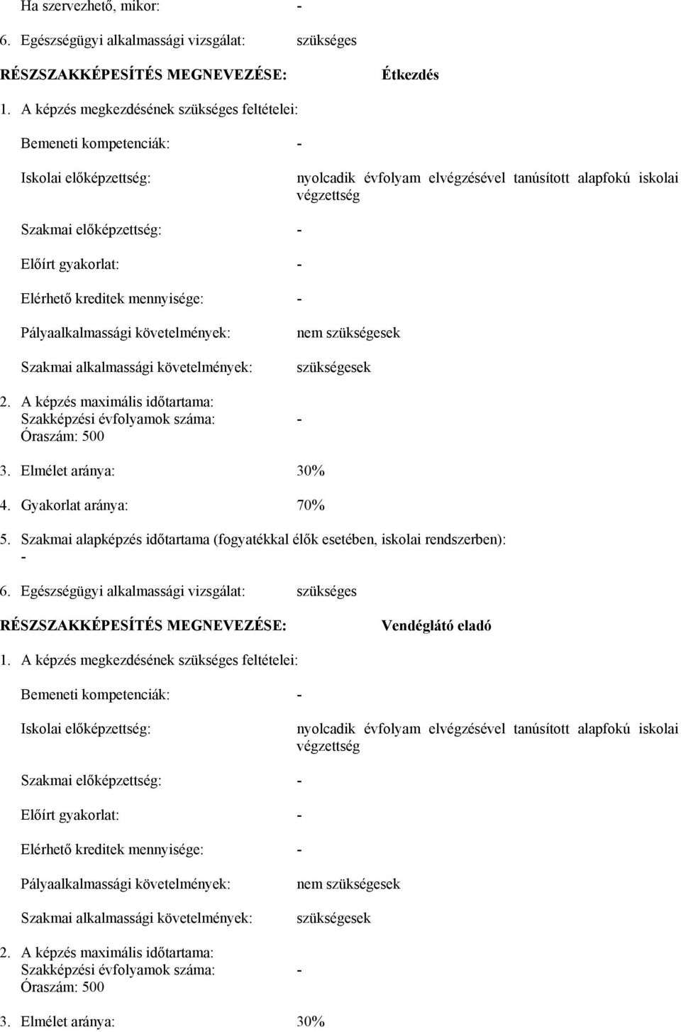 gyakorlat: - Elérhető kreditek mennyisége: - Pályaalkalmassági követelmények: Szakmai alkalmassági követelmények: nem szükségesek szükségesek 2.