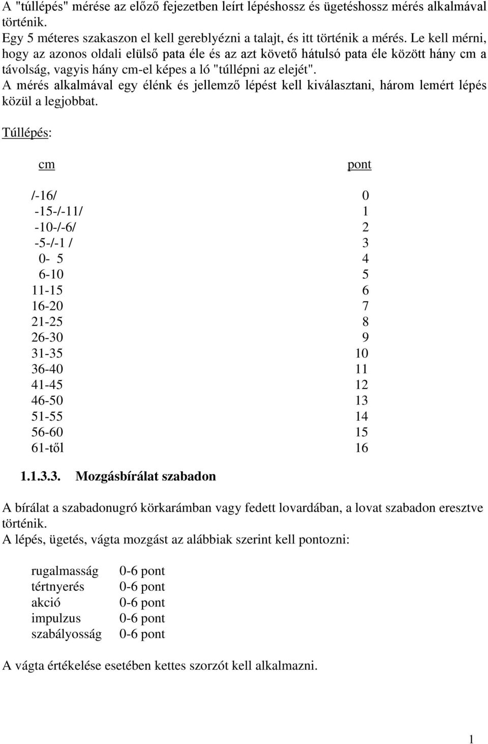 A mérés alkalmával egy élénk és jellemző lépést kell kiválasztani, három lemért lépés közül a legjobbat.