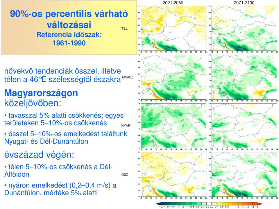 területeken 5 10%-os csökkenés ősszel 5 10%-os emelkedést találtunk Nyugat- és Dél-Dunántúlon évszázad