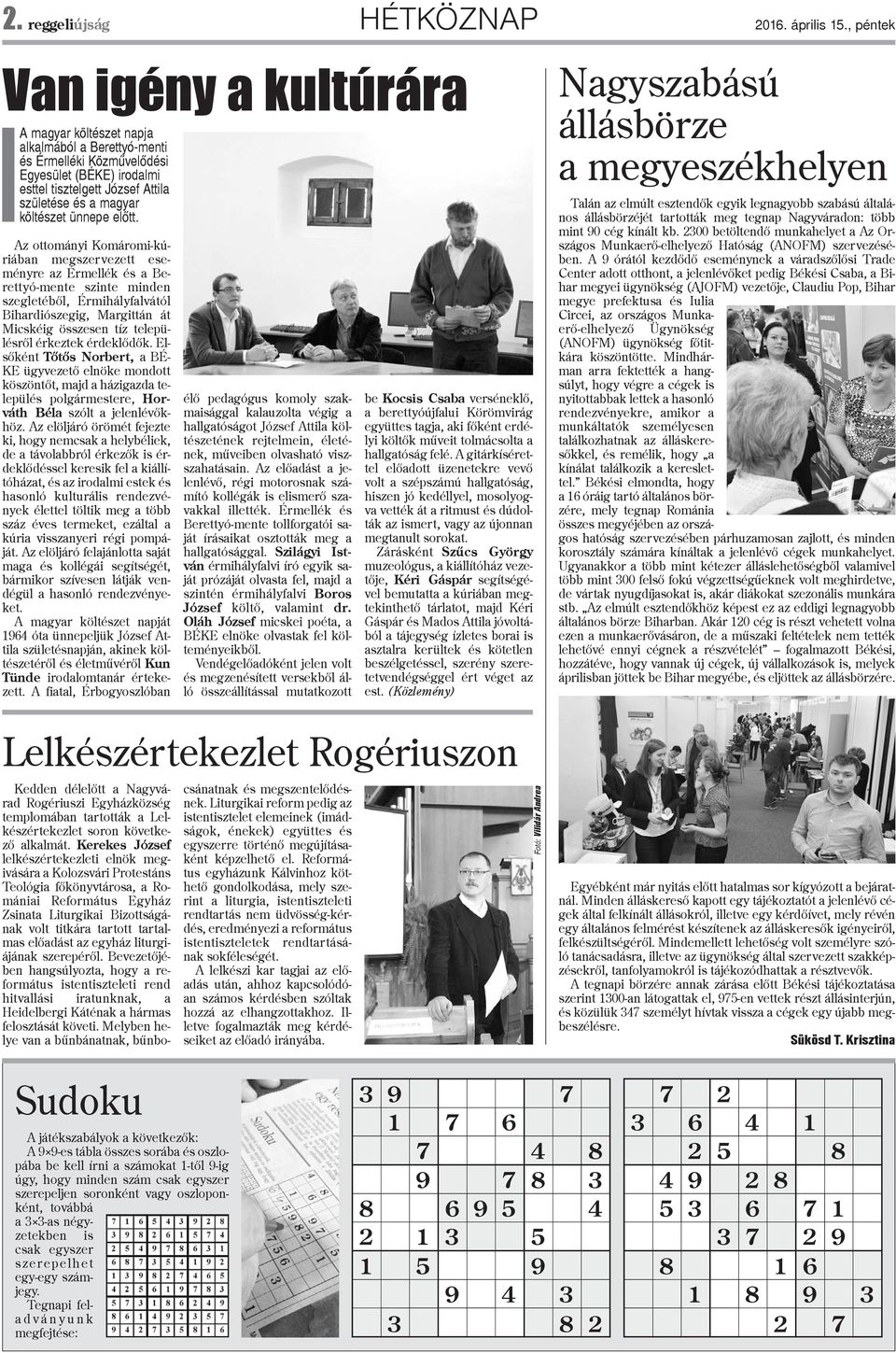 költészet ünnepe elõtt.