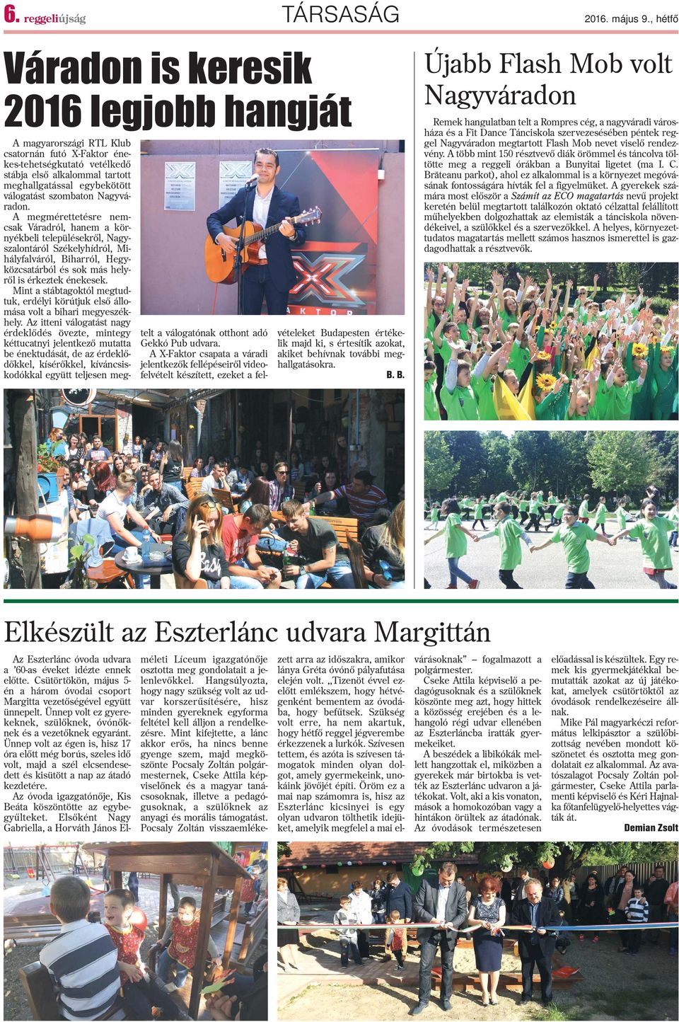 szombaton Nagyváradon.