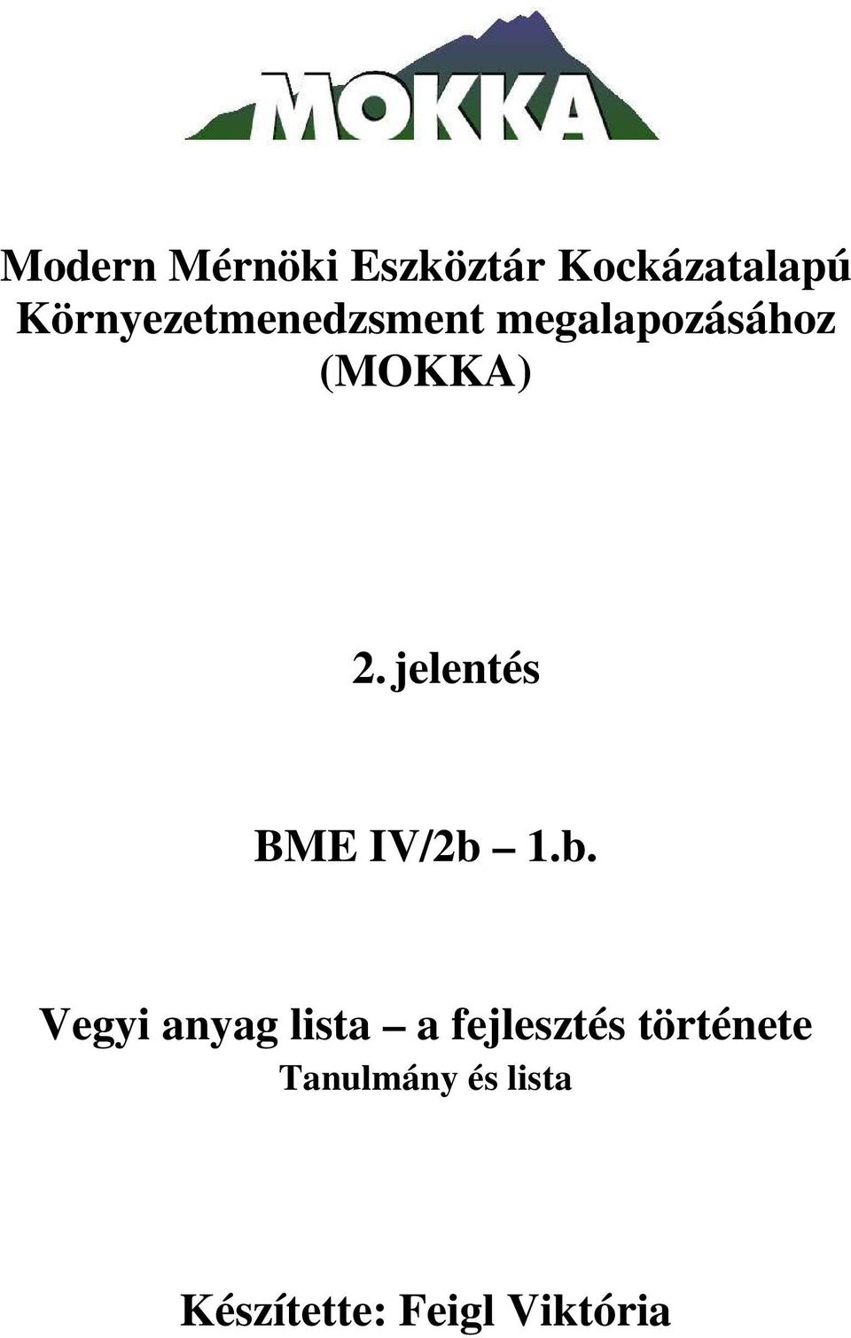 jelentés BME IV/2b 